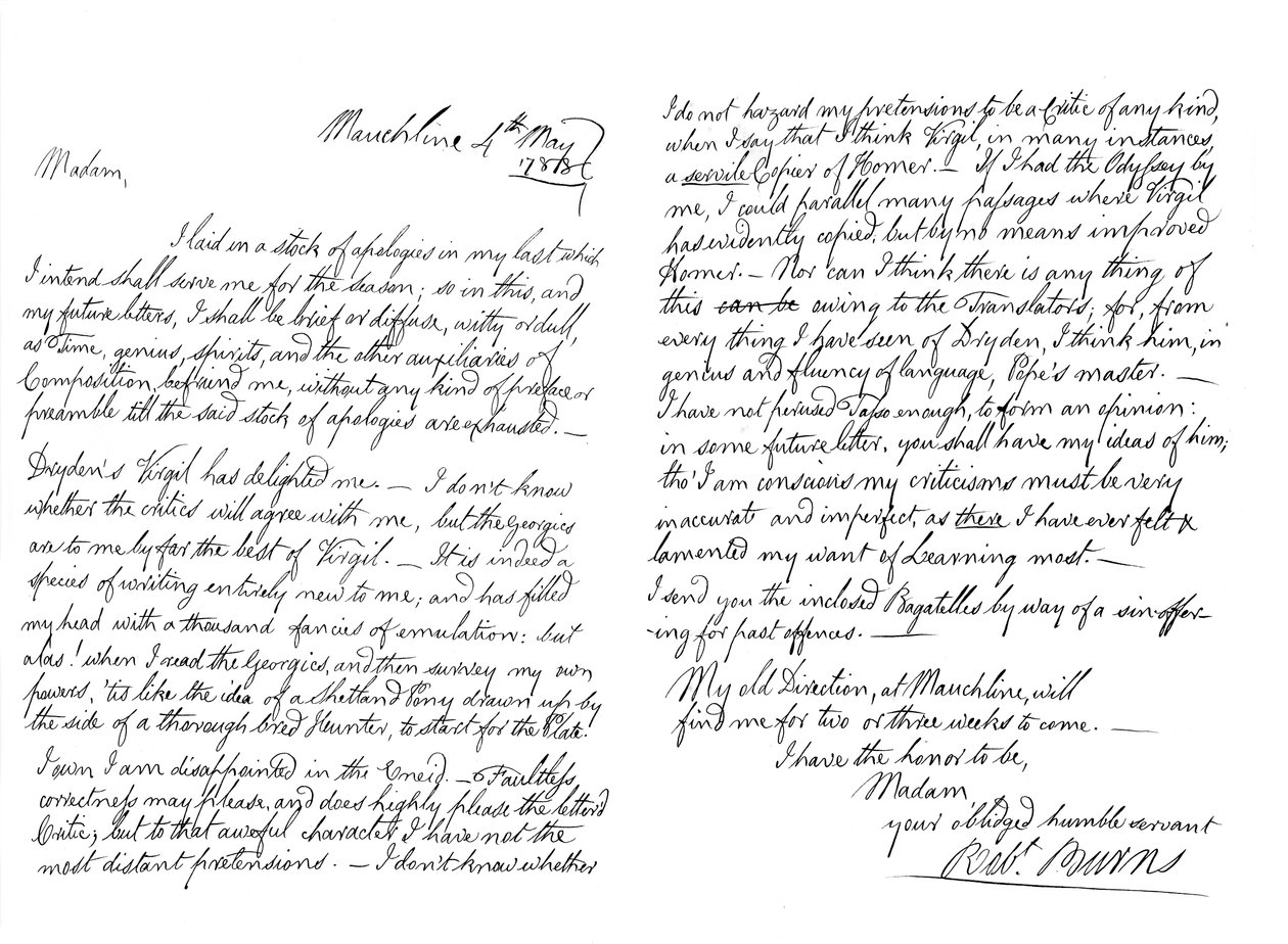 Brev av Robert Burns til fru Dunlop av Haddington, 1788 1865. av Frederick George Netherclift