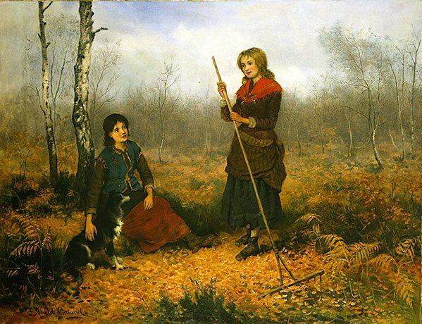 Samler blader (olje på lerret) av Frederick Gerald Kinnaird
