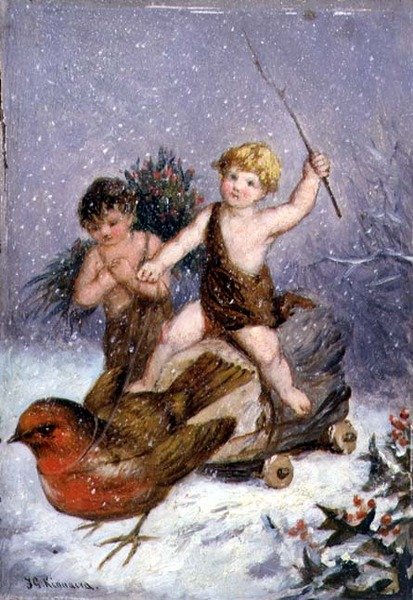 The Four Seasons: Winter (olje om bord) av Frederick Gerald Kinnaird
