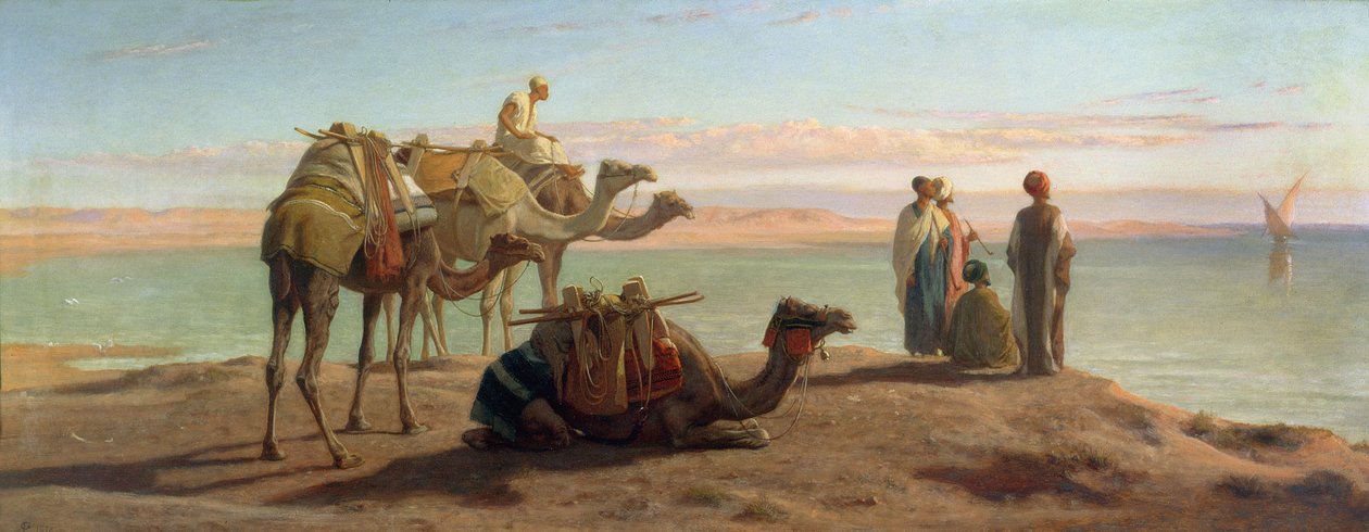 Venter på båten, Suezbukta, 1872 av Frederick Goodall