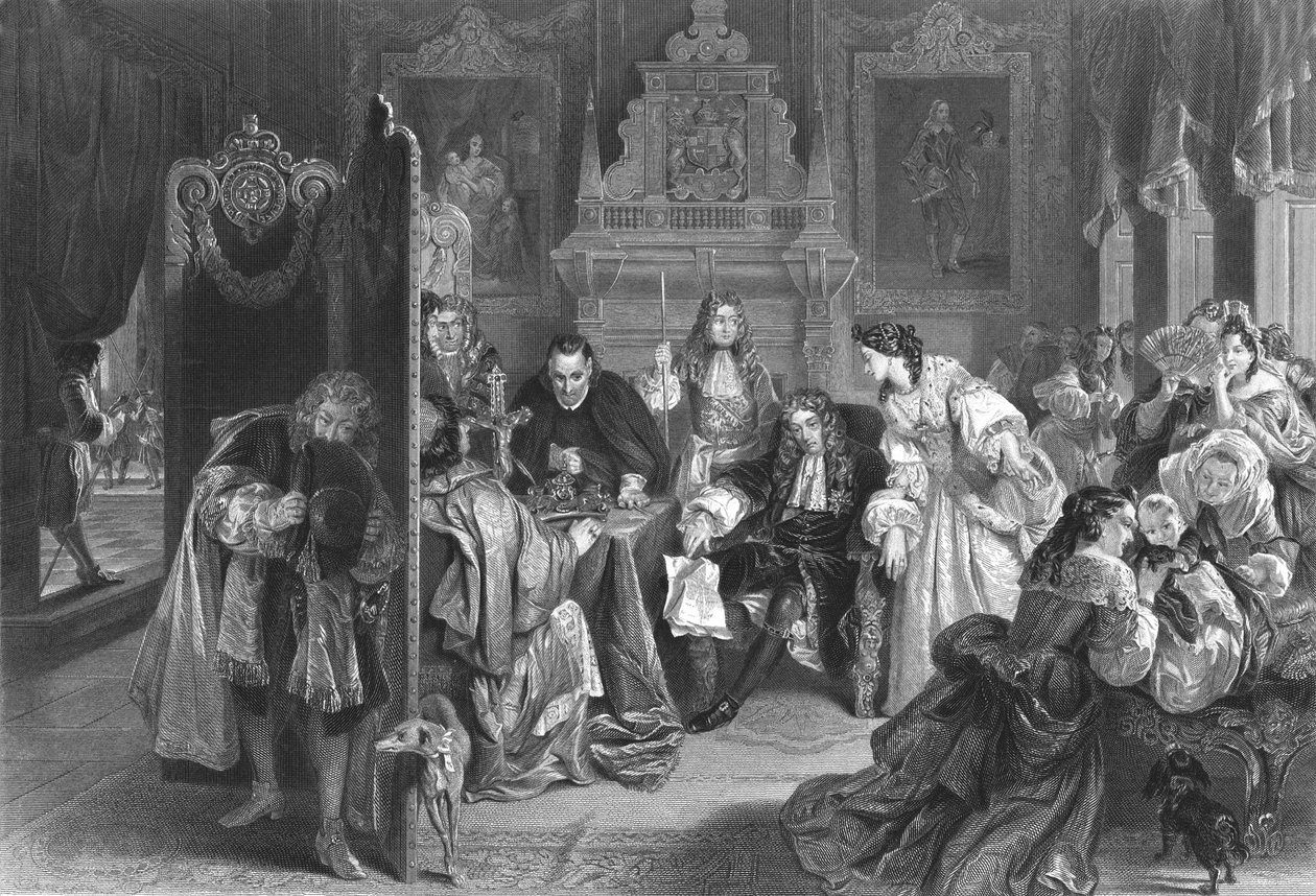 James II mottar nyheter om landingen av prinsen av Orange, c1890 av Frederick Heath