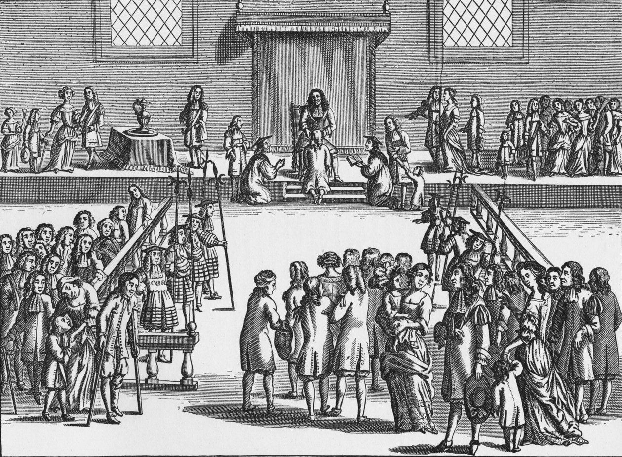 Charles II rørte ved en pasient for kongens ondskap, c1680 1903 av Frederick Hendrik van den Hove