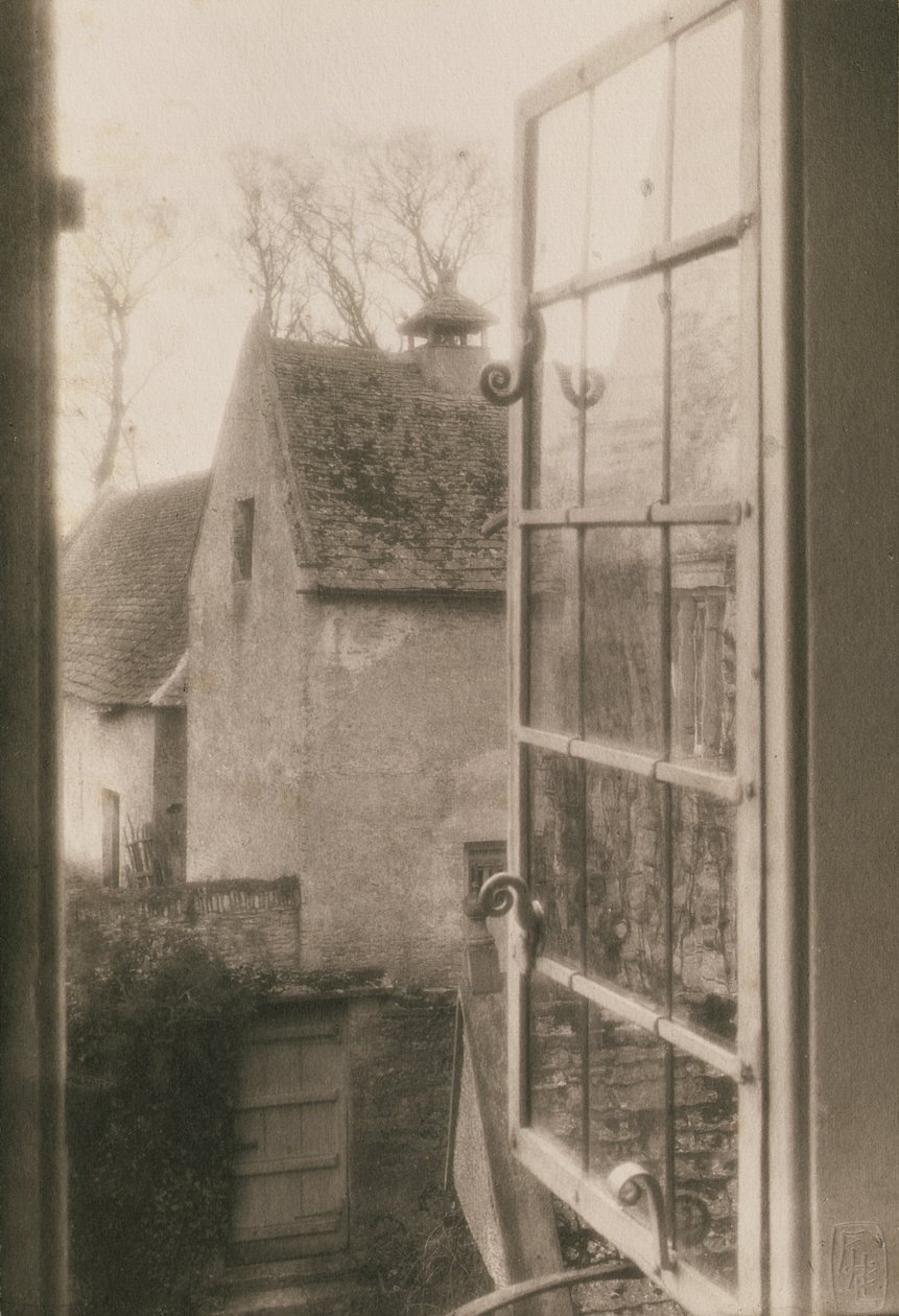 Fra et vindu på Kelmscott Manor, 1896 (platinatrykk) av Frederick Henry Evans