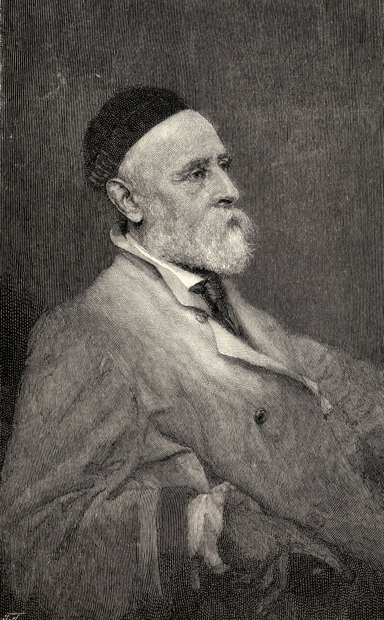 Portrett av George Frederick Watts, gravert av T. Johnson etter fotografiet av Hollyer, fra 