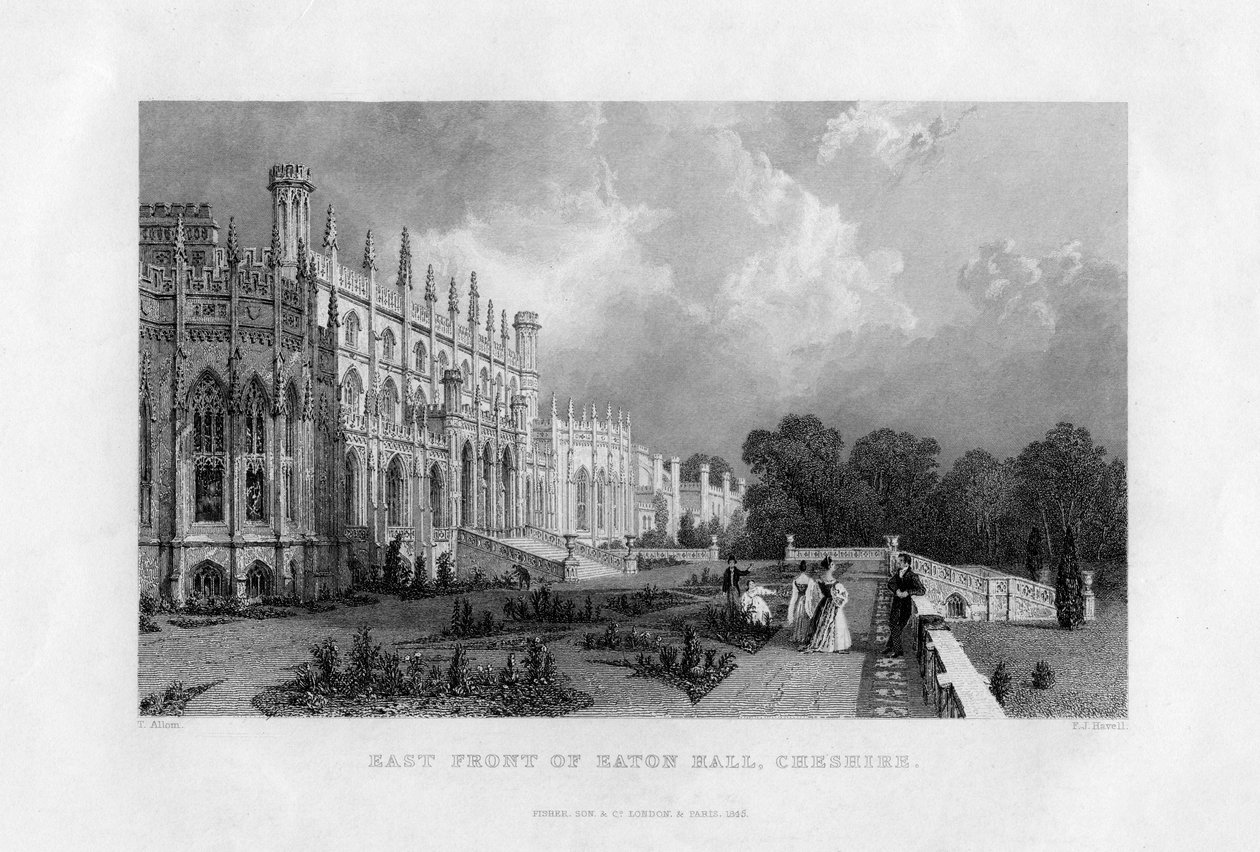 Øst foran Eaton Hall, Cheshire, 1845 av Frederick James Havell