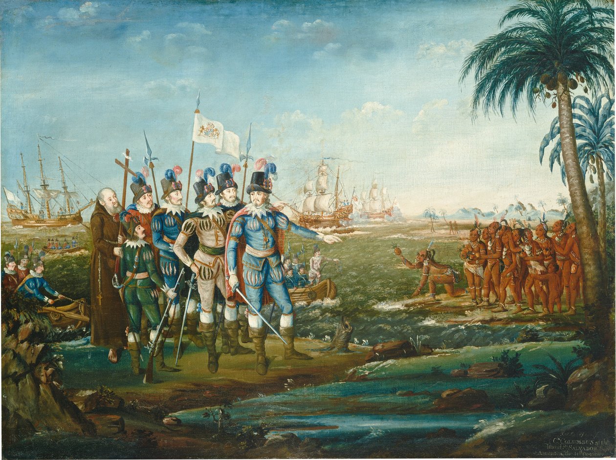 Første landing av Christopher Columbus, 18001805. av Frederick Kemmelmeyer