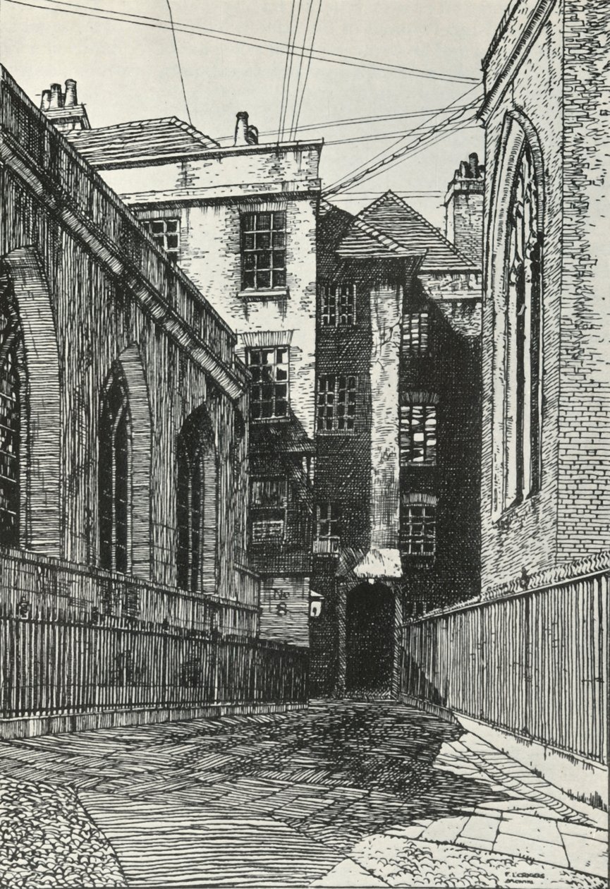 Sørsiden av hallen på Cliffords Inn i City of London, c1903, 1934. av Frederick Landseer Maur Griggs
