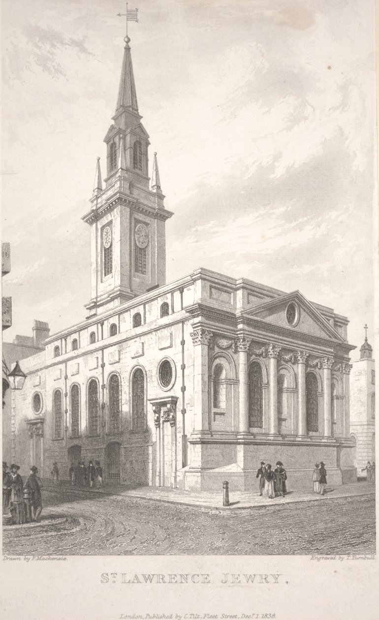 St. Lawrence Jewry, gravering av T. Turnbull av Frederick Mackenzie