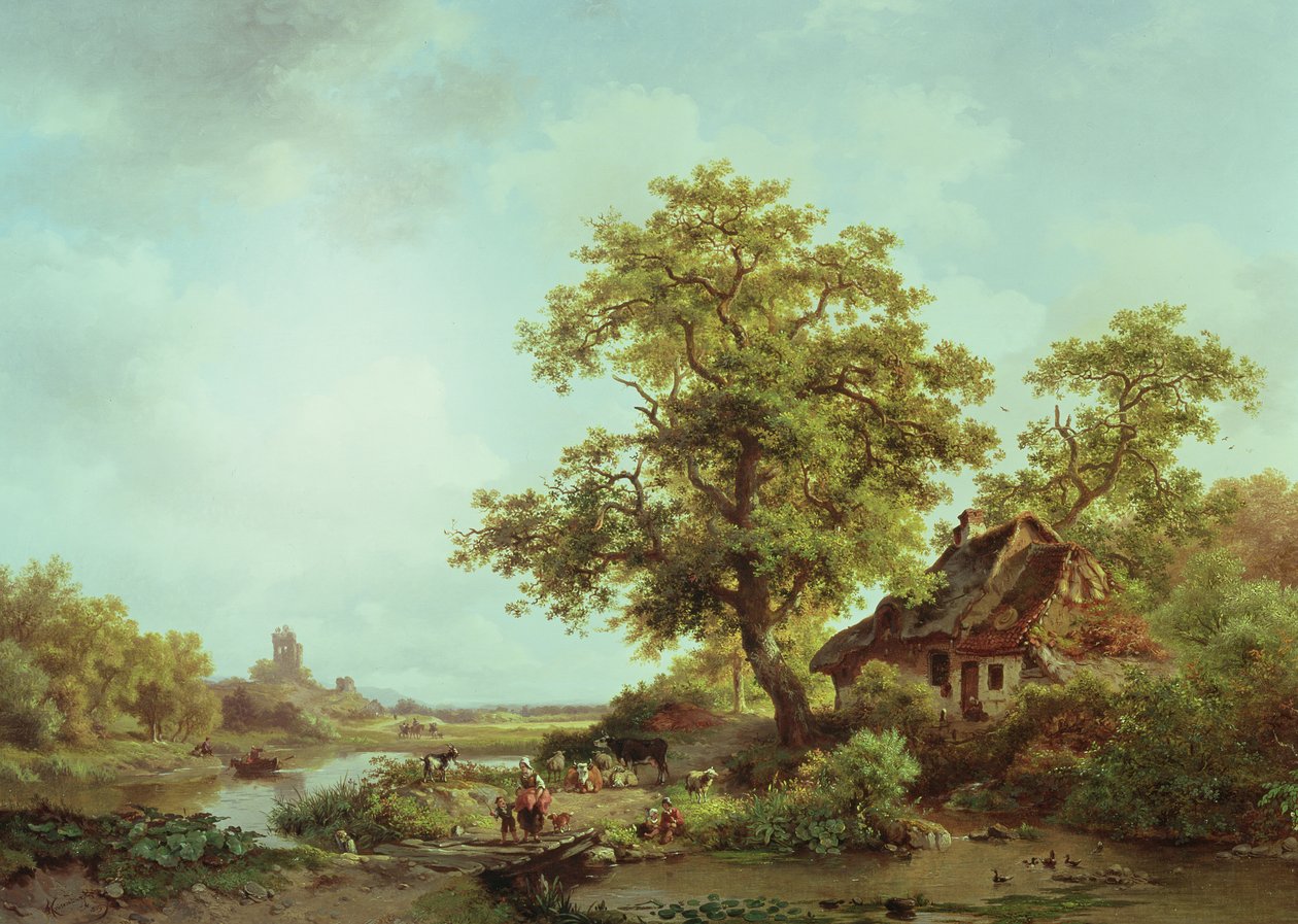 Et skogkledd landskap av Frederick Marianus Kruseman