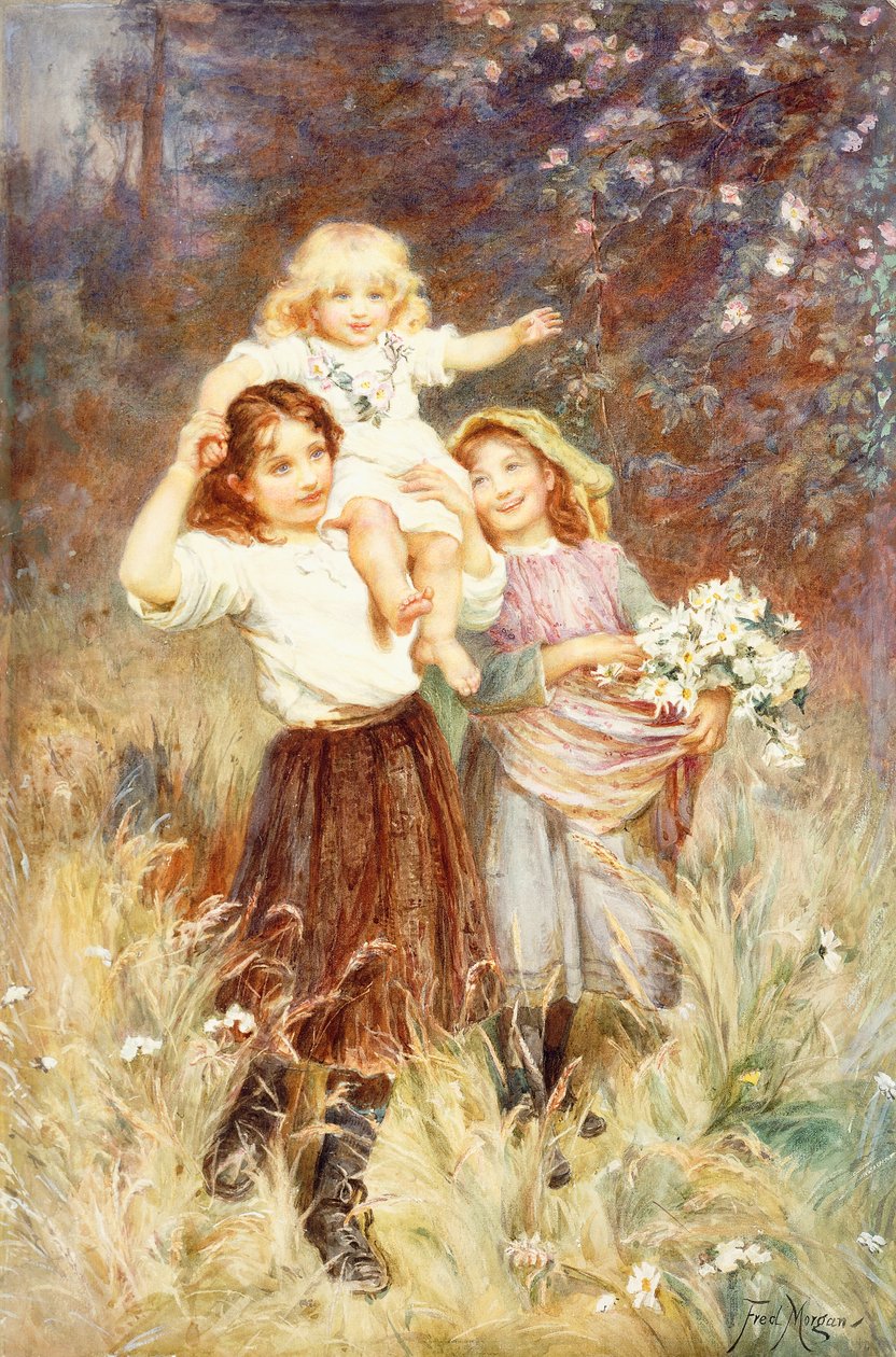 Samler blomster, av Frederick Morgan
