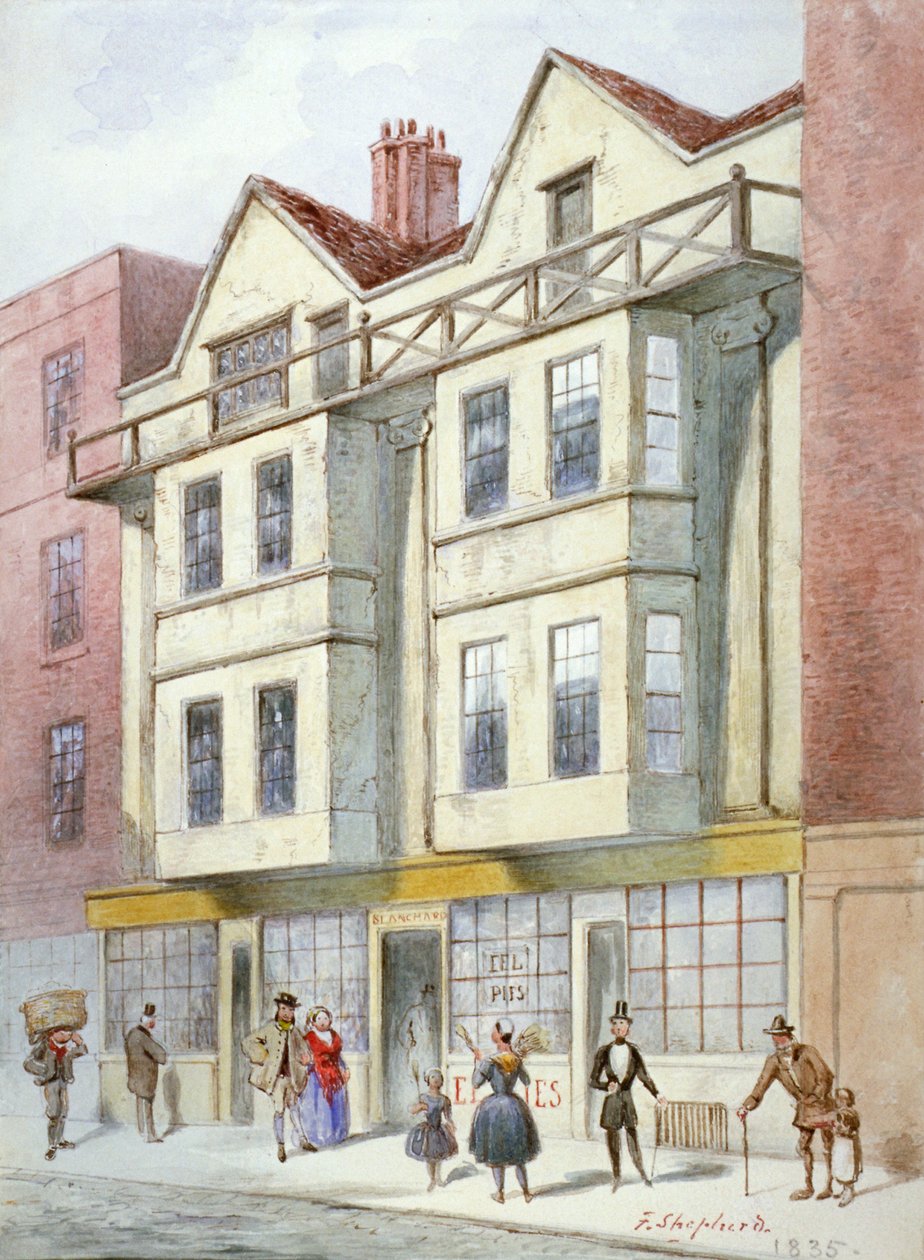 Blanchards lokaler, Fleet Street, City of London, 1835 av Frederick Napoleon Shepherd