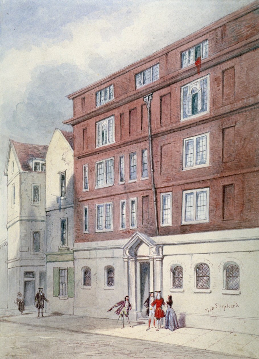 Residence of Titus Oates, Oat Lane, City of London, 1845. av Frederick Napoleon Shepherd