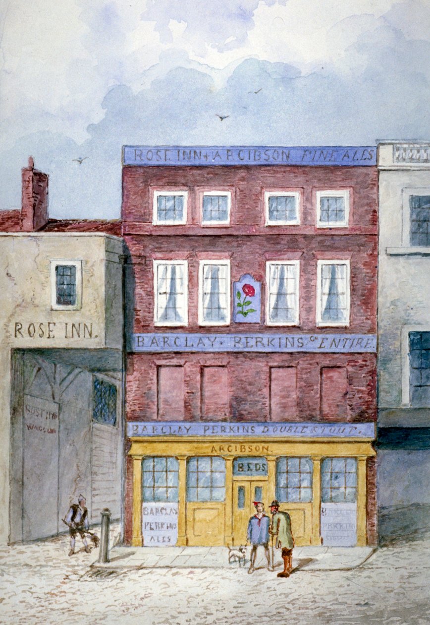 The Rose Inn, Farringdon Street, City of London, 1838 av Frederick Napoleon Shepherd