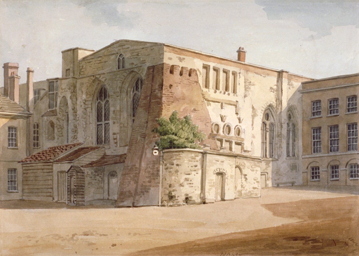 Utvendig utsikt over Painted Chamber, Palace of Westminster, London, c1805 av Frederick Nash