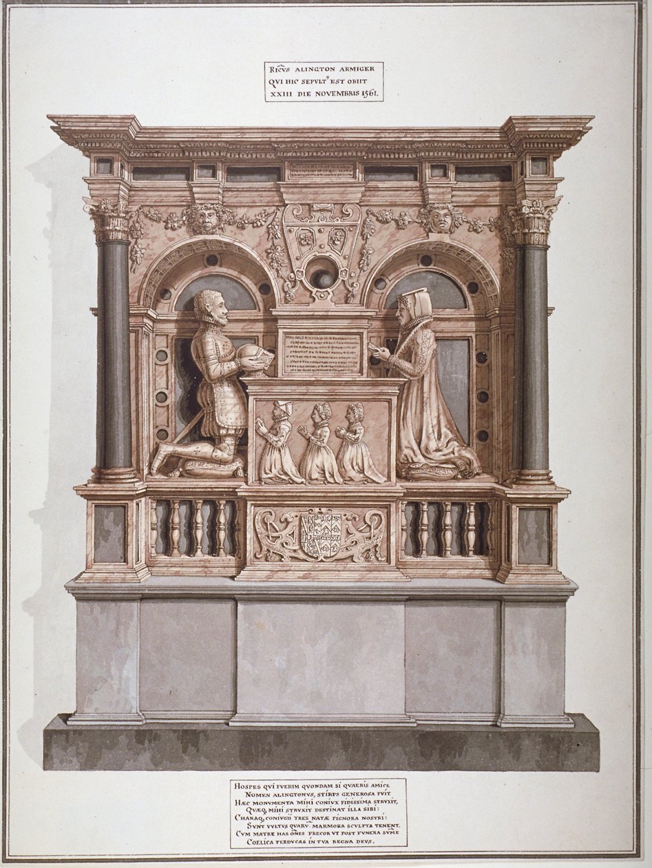 Monument til Richard Allington i Rolls Chapel, Chancery Lane, City of London, 1800 av Frederick Nash
