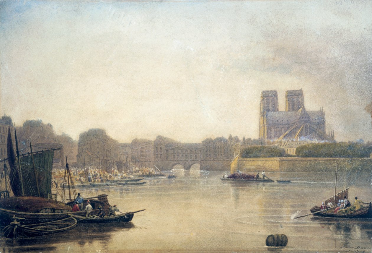 Notre Dame, Paris, 1800-tallet av Frederick Nash