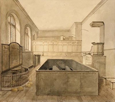 The Chapel, Newgate Prison (akvarell) av Frederick Nash