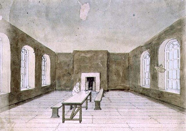 The Condemned Room, Newgate Prison (akvarell) av Frederick Nash