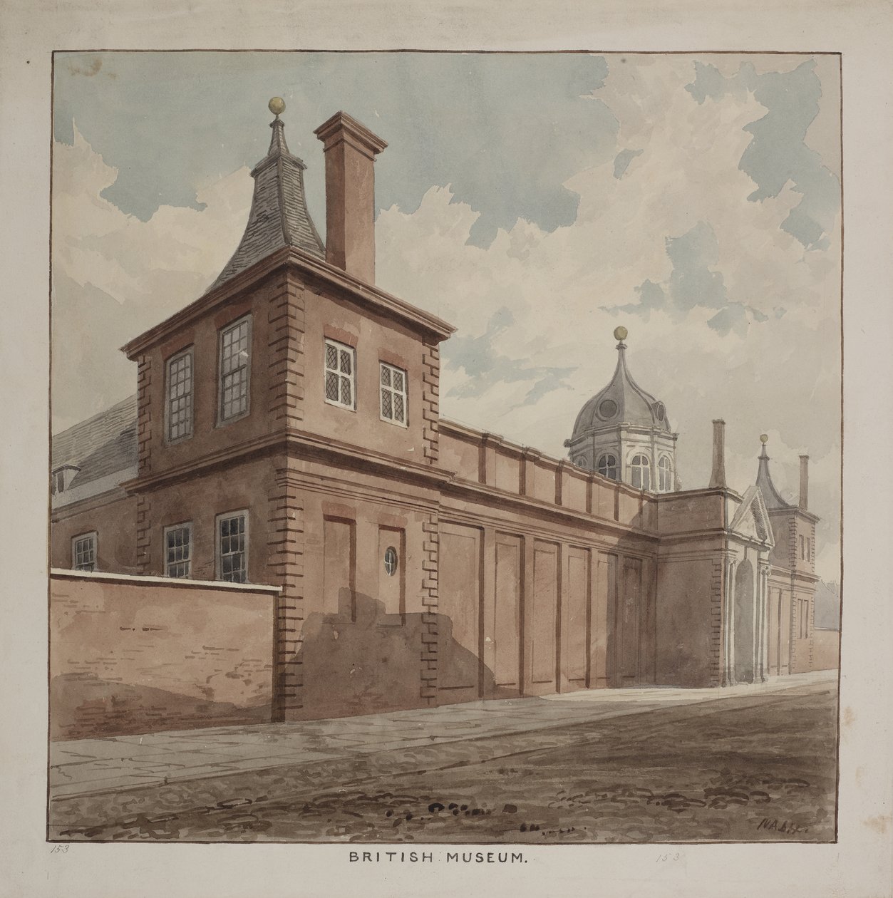 Utsikt over British Museum, Holborn, ca. 1807 av Frederick Nash