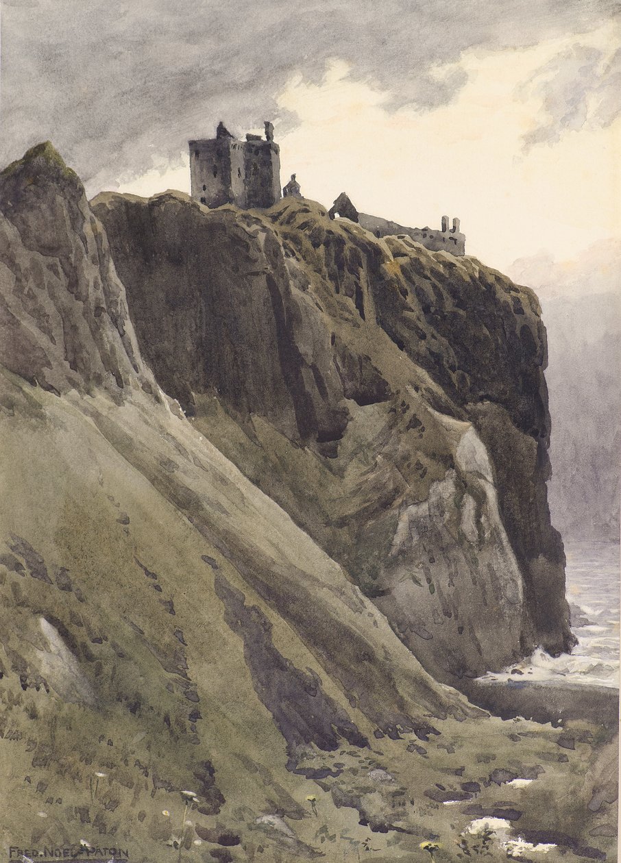 Old Castle, Dunottar (akvarell) av Frederick Noel Paton