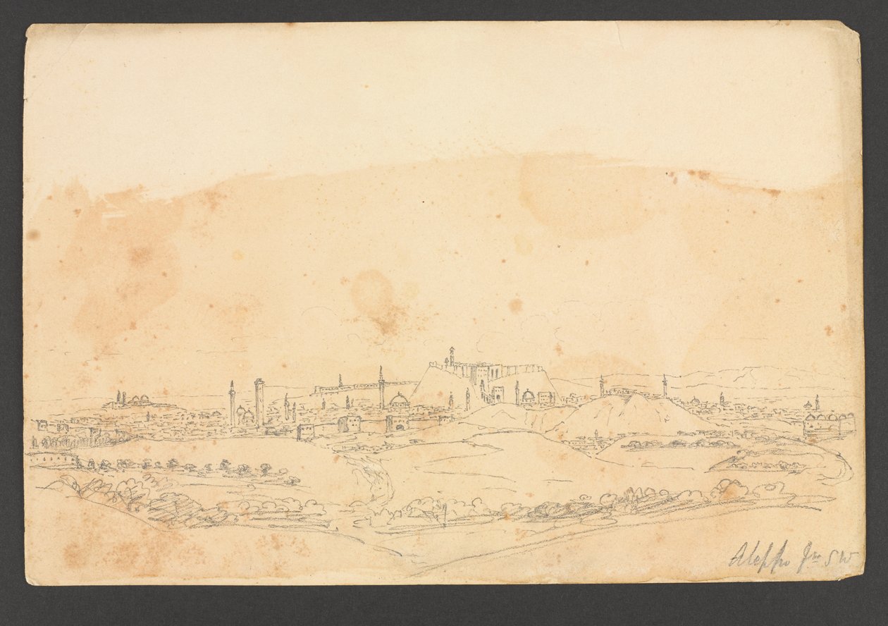 Aleppo fra SW, Syria av Frederick Peter Layard