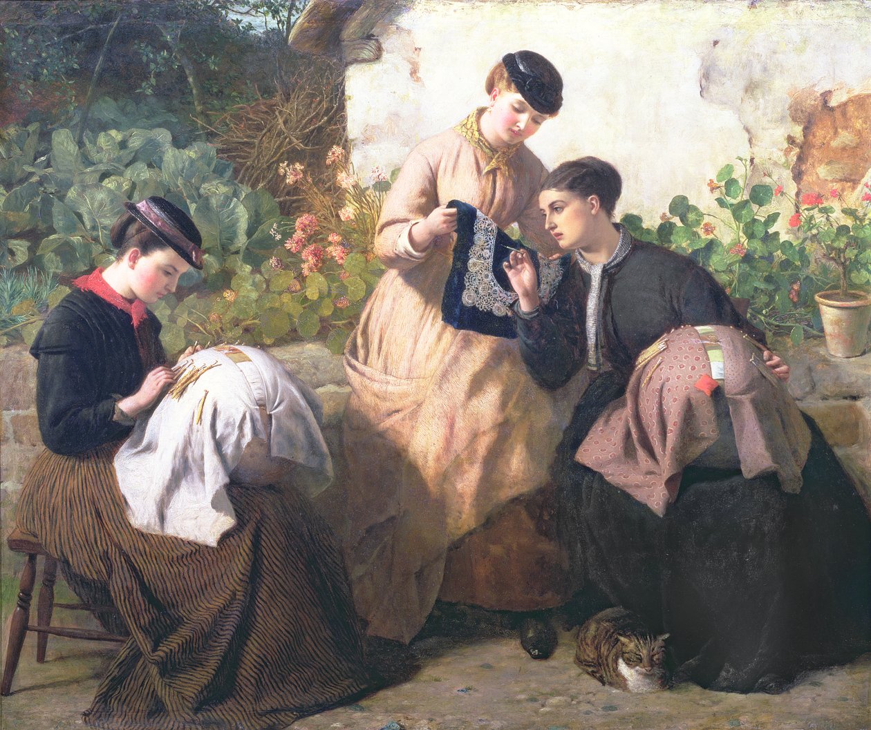 En blondefabrikk fra Honiton, ca. 1869 av Frederick Richard Pickersgill