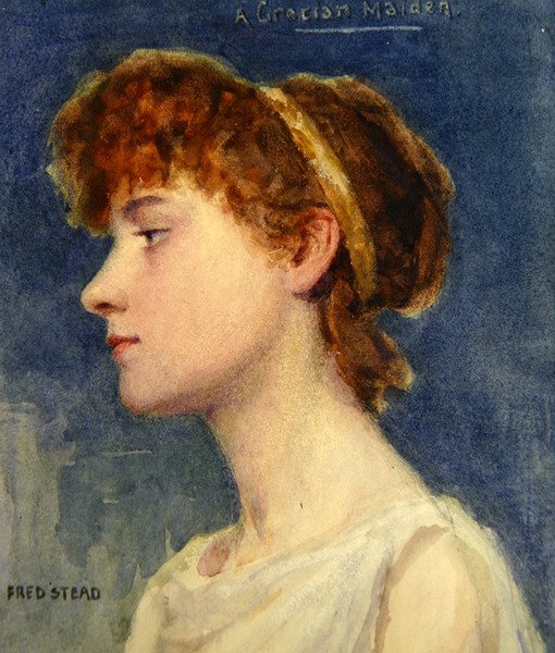 A Grecian Maiden, ca. 1890 (akvarell på papir) av Frederick Stead