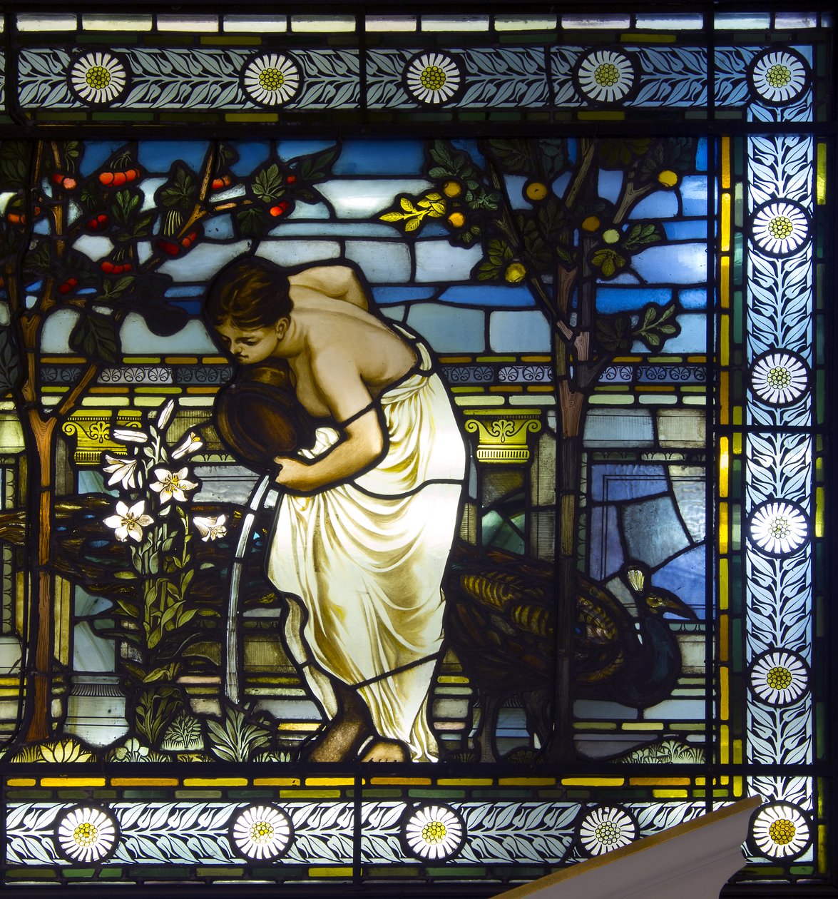 London, Thomas Goode Showroom, South Audley Street, GE Cooke, tilskrevet Frederick Vincent Hart (1843-1914), Classical Maidens In A Garden, 1876 av Frederick Vincent Hart