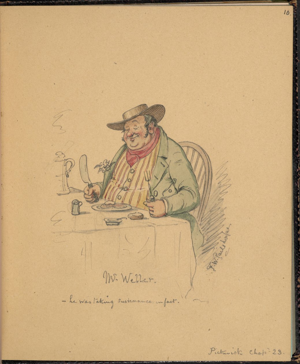 F. 10: Scene fra Pickwick Papers, Mr Weller, fra en 