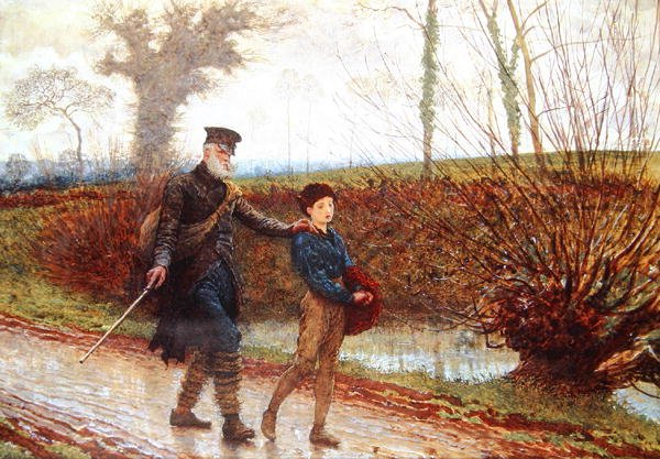 Wayfarers (blyant og akvarell forsterket med kroppsfarge på papir) av Frederick Walker