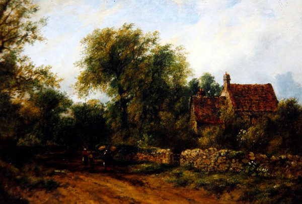 Landskap med figurer, ca. 1840 (olje på lerret) av Frederick Waters Watts