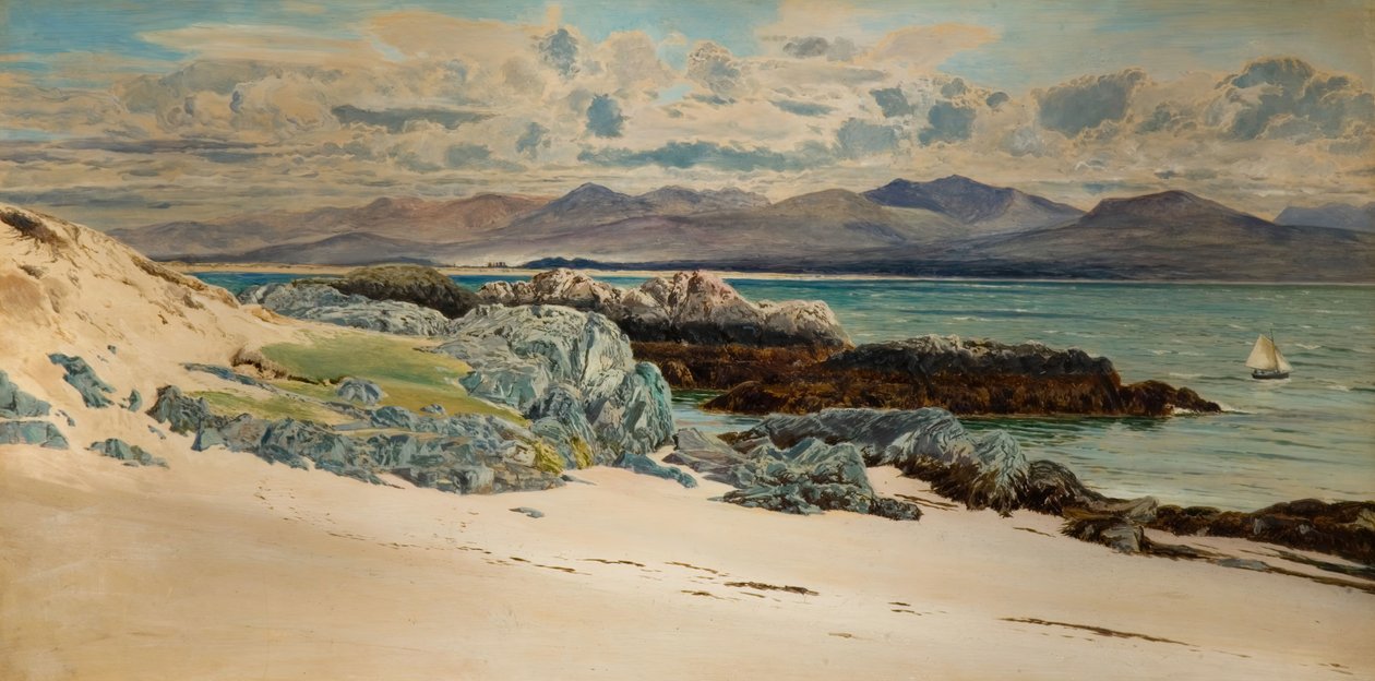 Snowdon og Caernarvon fra Llanddwyn Island, 1917. av Frederick William Hayes