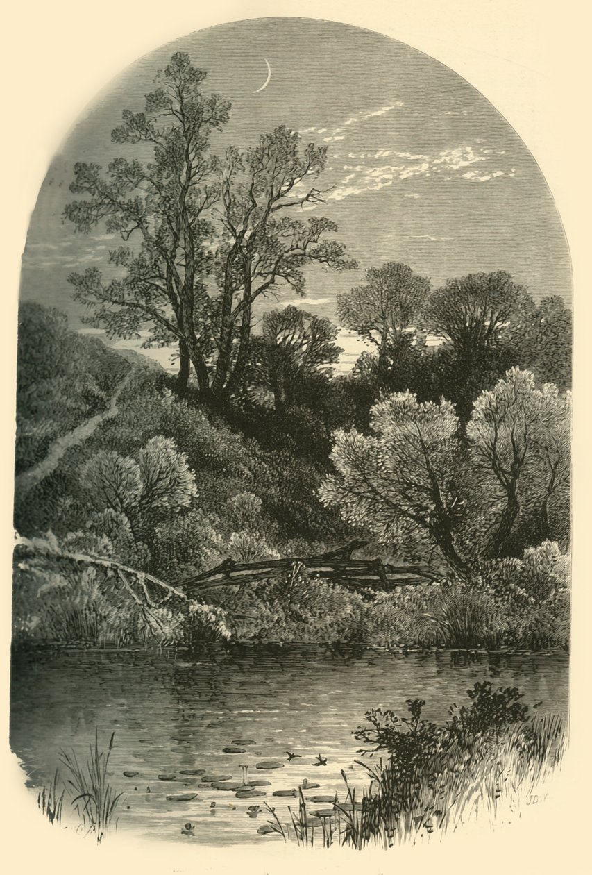 'Banks of the Housatonic, ved Pittsfield', 1874. av Frederick William Quartley