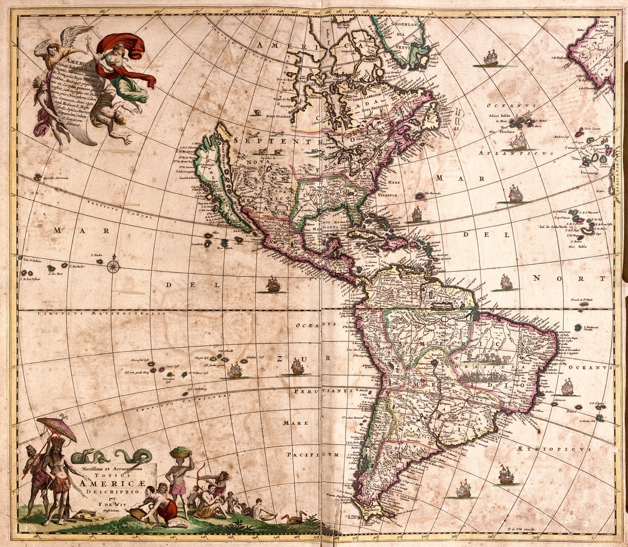 Kart over Amerika (etsing av Frederick de Wit