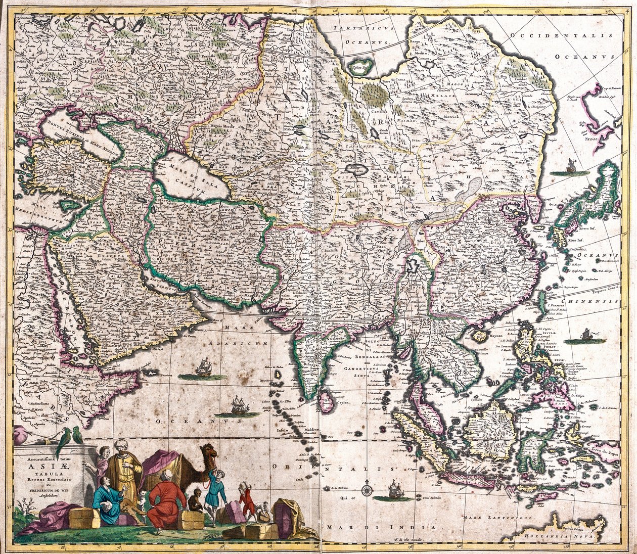 Kart over Asia (etsing av Frederick de Wit