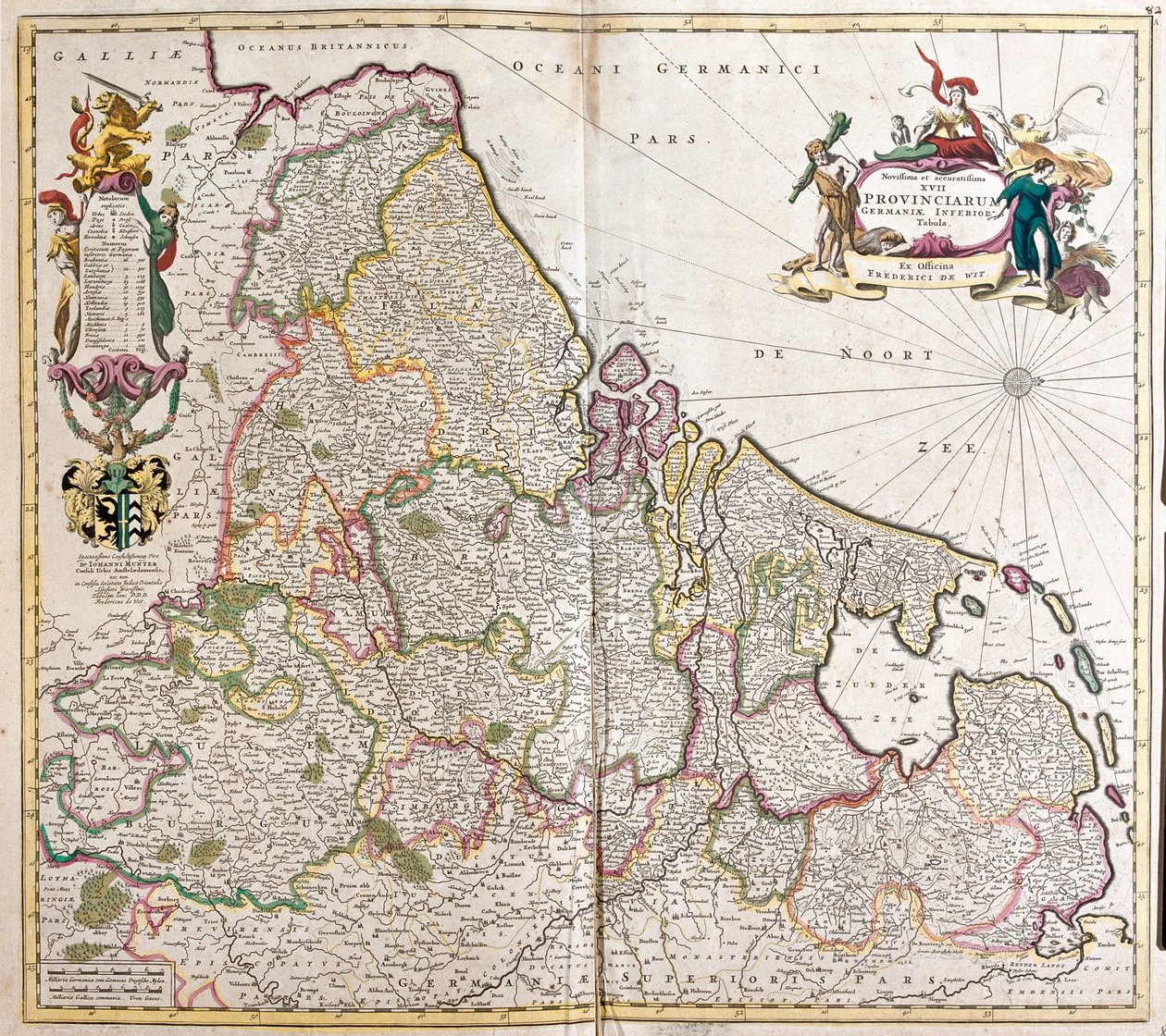 Kart over Nedre Tyskland (Tyskland) (etch av Frederick de Wit