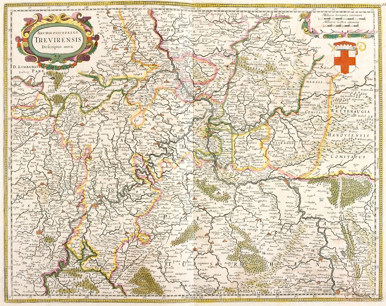 Kart over Archeveche of Treves (Tyskland) (radering av Frederick de Wit