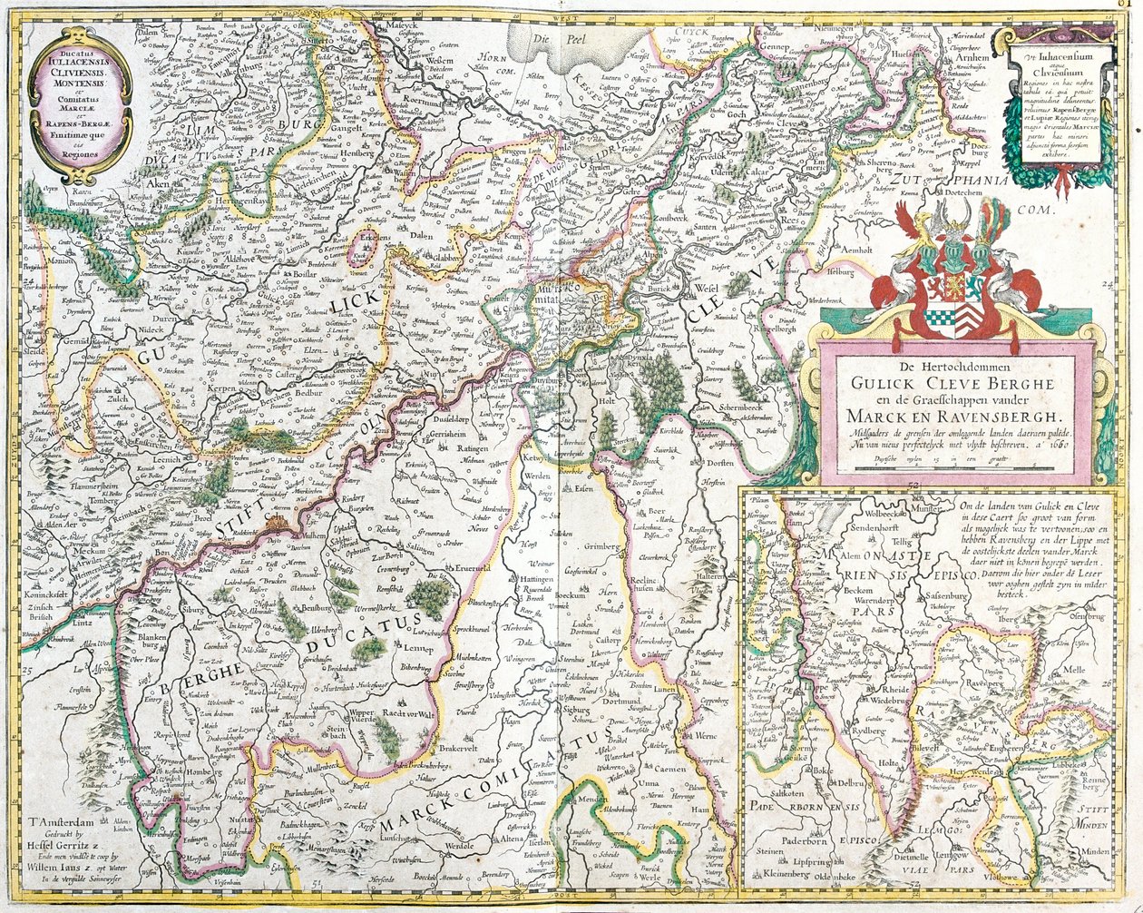 Kart over greven av Ravensberg (Tyskland) (radering av Frederick de Wit