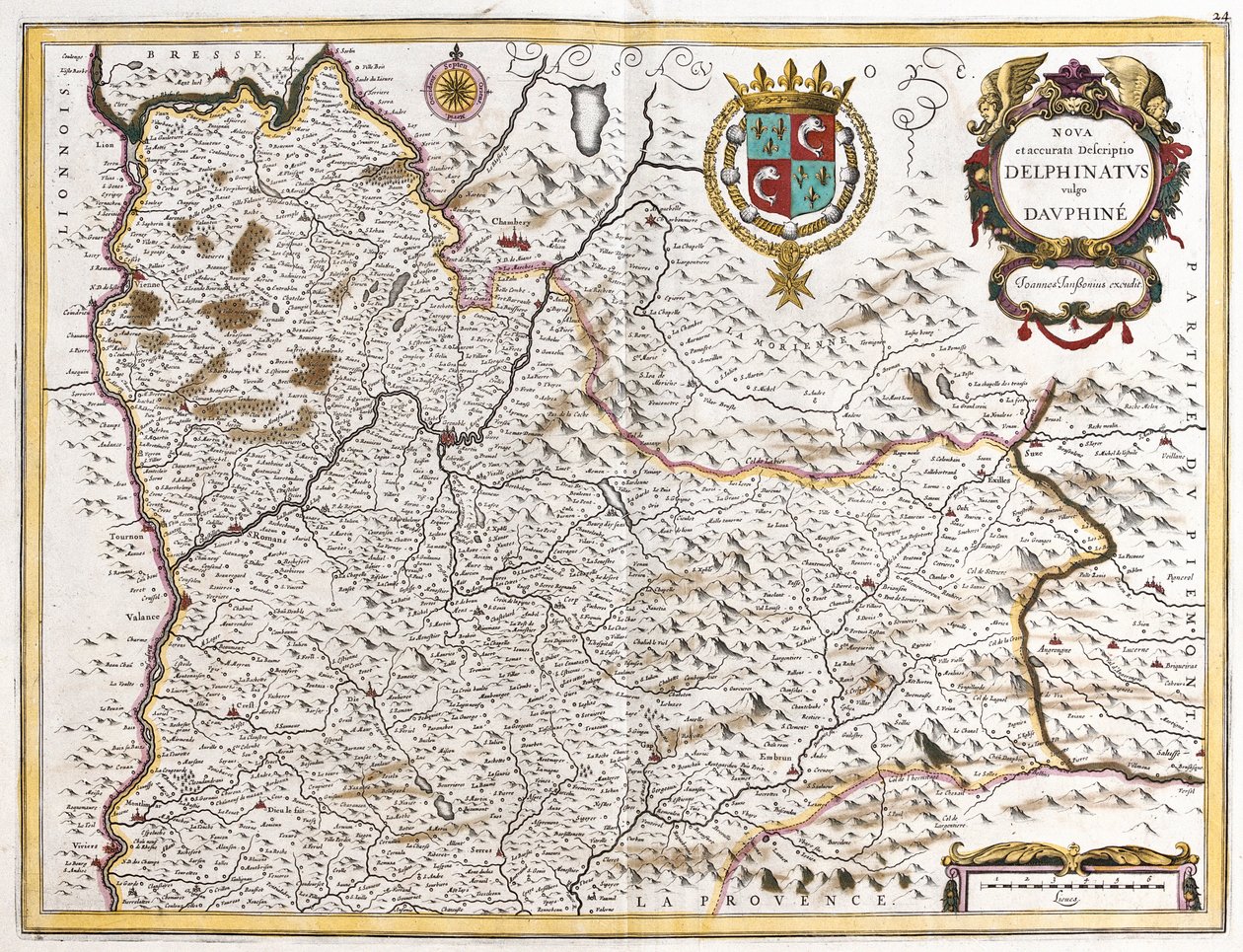 Kart over Dauphine (Frankrike) (radering av Frederick de Wit