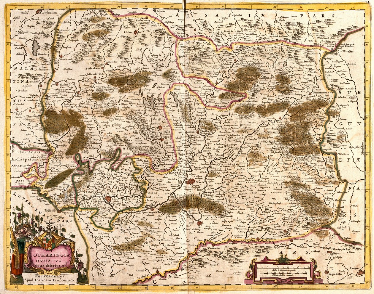 Kart over hertugen av Lorraine (Frankrike) (radering av Frederick de Wit