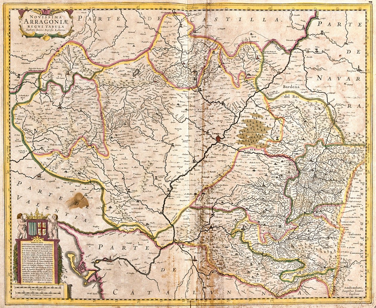 Kart over kongeriket Aragon (Spania) (radering av Frederick de Wit