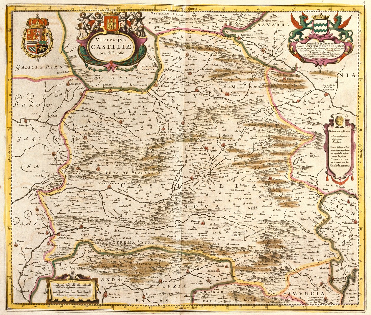 Kart over kongeriket Castilla (Spania) (radering av Frederick de Wit