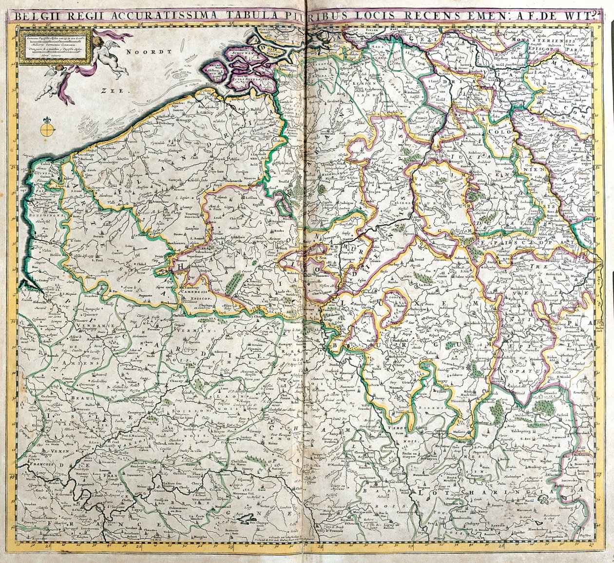 Kart over kongeriket Nederland (radering av Frederick de Wit