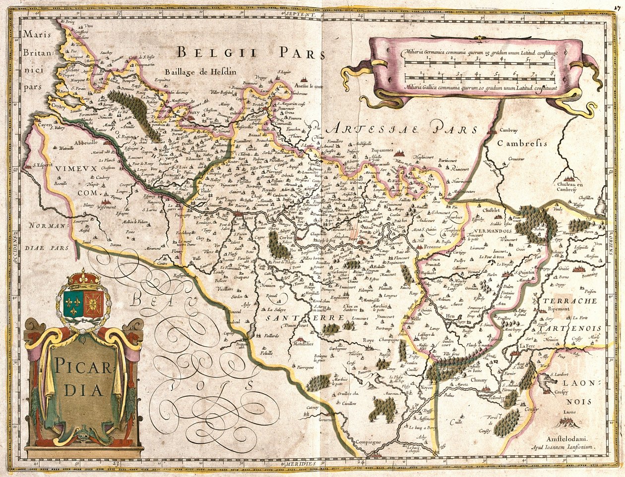 Kart over provinsen Picardie (Frankrike) (radering av Frederick de Wit