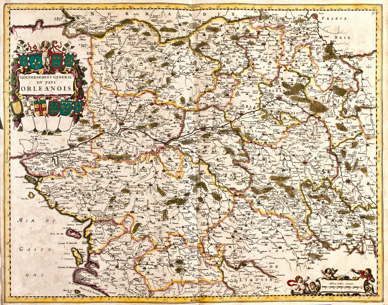 Kart over den generelle regjeringen i Orlean-landet (Frankrike) (radering av Frederick de Wit