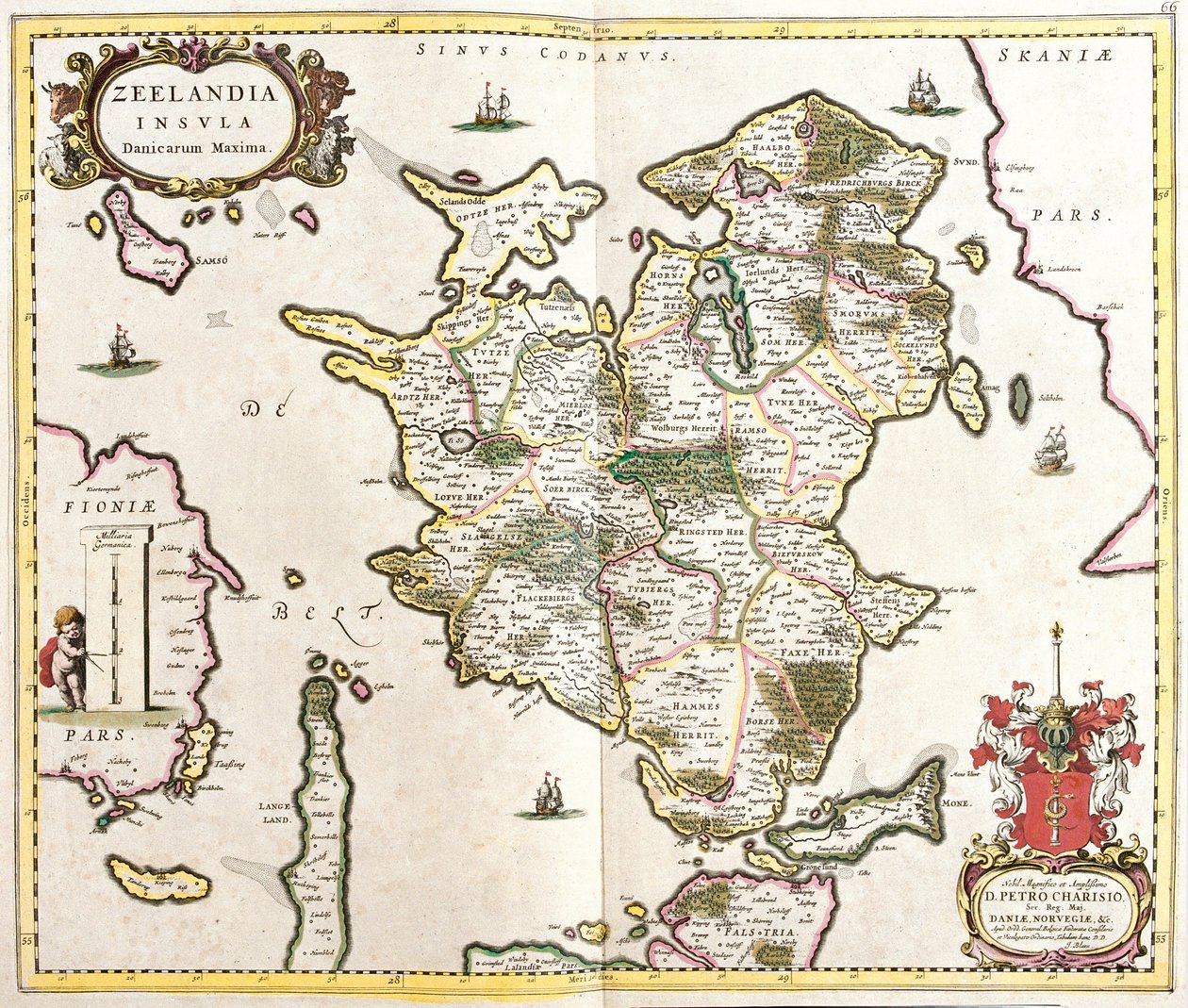 Kart over øya Zelande (Nederland) (etsing av Frederick de Wit
