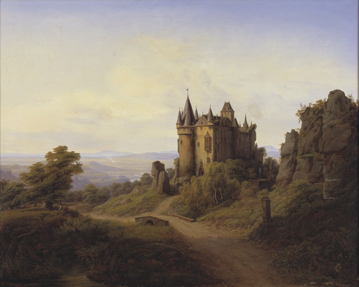 Büresheim slott ved elven Eifel av Frederik Sødring