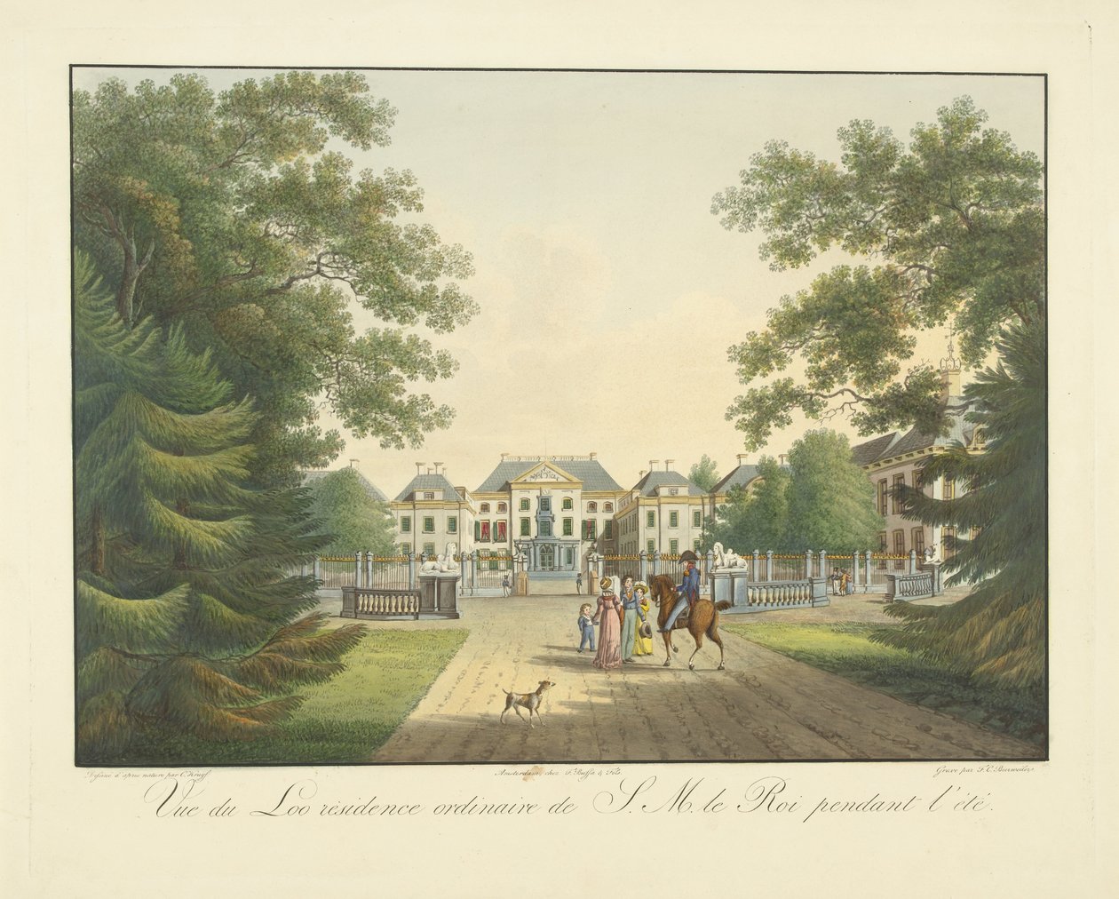 Utsikt over Paleis het Loo Vue du Loo ordinære bolig for S.M. le Roi pendent l