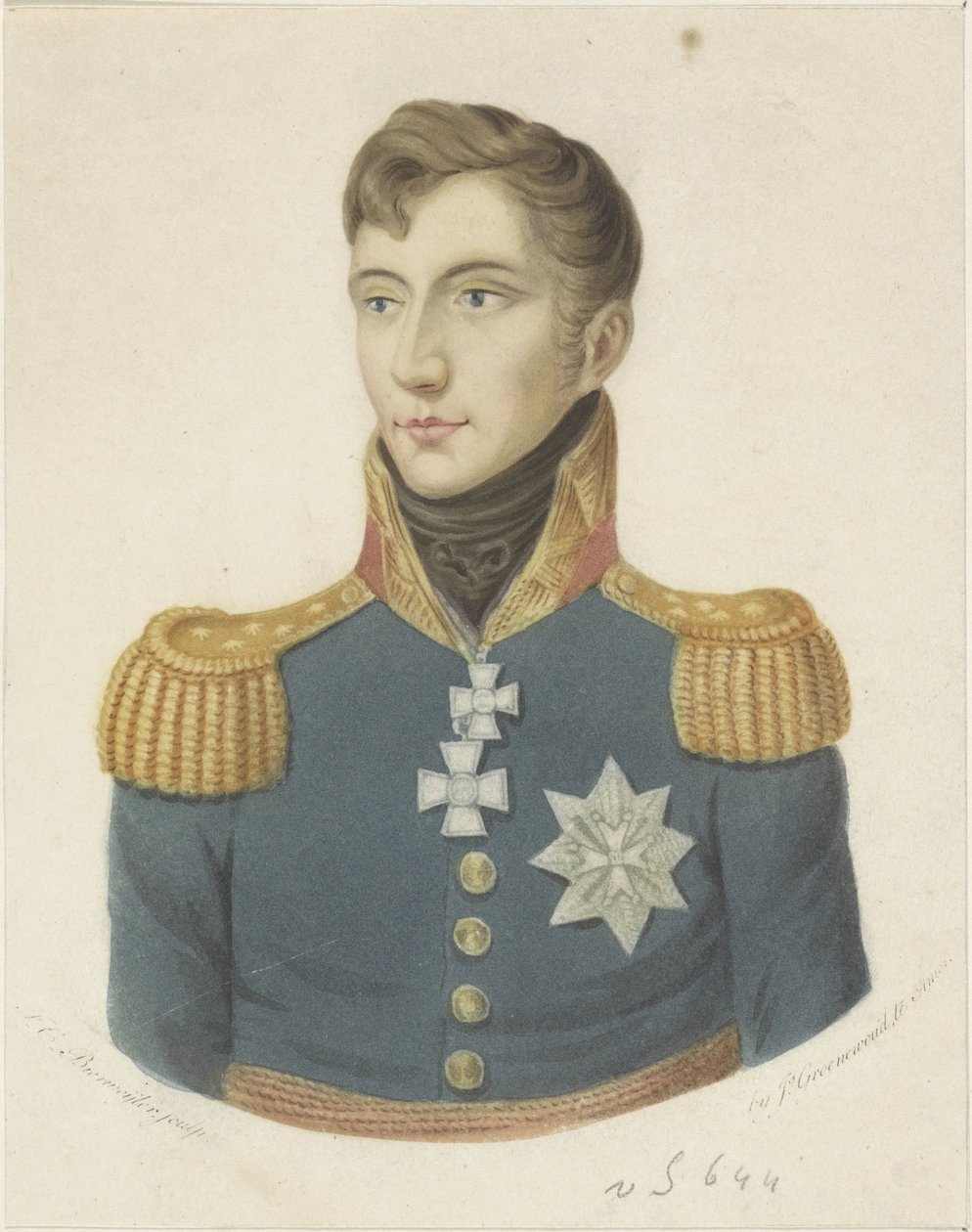 Portrett av William II, konge av Nederland av Frederik Christiaan Bierweiler