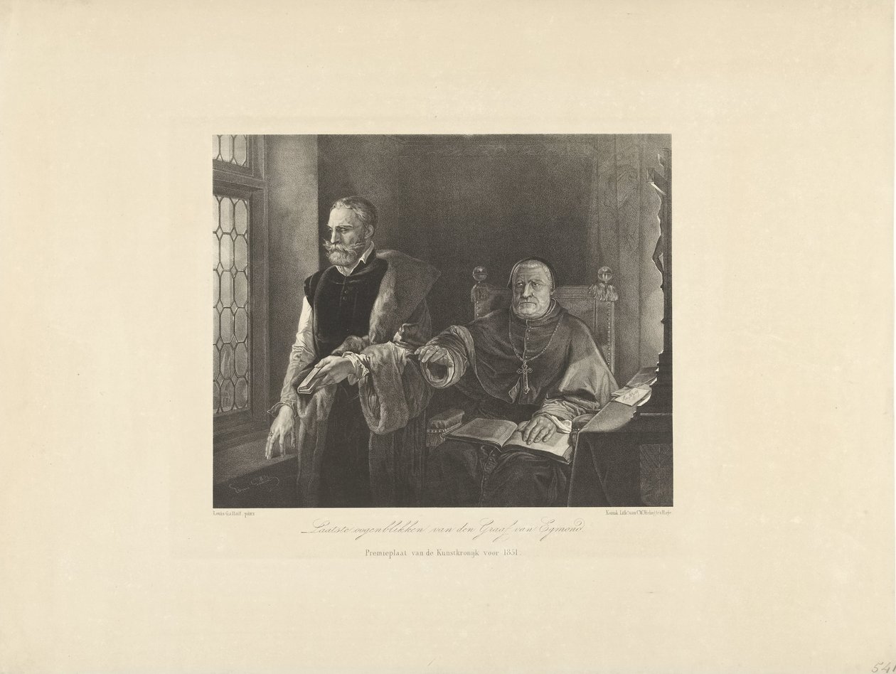 De siste øyeblikkene til Egmond i hans celle, 1568 Siste øyeblikk av greven av Egmond (tittel på objekt) av Frederik Hendrik Weissenbruch (possibly)
